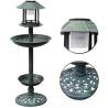 Bird Bath/Feeder with Solar Light - Garden Decoration