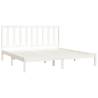 White Solid Wood Pine Bed Frame 180x200 cm Super King Size