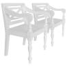 Batavia Chairs 2 pcs White Solid Mahogany Wood Colour white Quantity in Package 2 