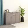 High Gloss Grey Sideboard 110x30x75 cm | Stylish Storage Solution