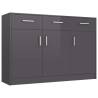 High Gloss Grey Sideboard 110x30x75 cm | Stylish Storage Solution