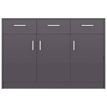 High Gloss Grey Sideboard 110x30x75 cm | Stylish Storage Solution