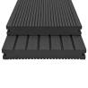 WPC Solid Decking Boards 16 m² 2.2 m Black – Durable & Stylish