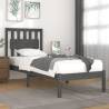 Grey Solid Wood Pine Bed Frame 90x200 cm - Stylish & Sturdy