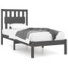 Grey Solid Wood Pine Bed Frame 90x200 cm - Stylish & Sturdy