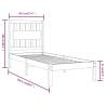 Grey Solid Wood Pine Bed Frame 90x200 cm - Stylish & Sturdy