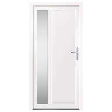 Front Door White 98x200 cm PVC - Enhance Your Home's Entrance