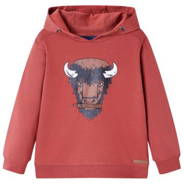 Kids' Hooded Sweatshirt Burnt Red 104 | Quality Kidswear