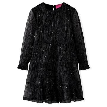 Stylish Kids' Black Long Sleeve Dress - Size 92 (1.5-2 yrs)