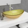 Basin Tempered Glass 54.5x35x15.5 cm Gold Colour gold 