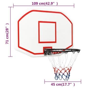 Basketball Backboard - Durable Polyethene 109x71 cm | HipoMarket