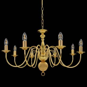 Chandelier Golden 8 x E14 Bulbs - Elegant Lighting for Your Home