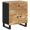 Stylish Bedside Cabinet - Solid Mango Wood & Metal Legs