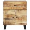 Stylish Bedside Cabinet - Solid Mango Wood & Metal Legs