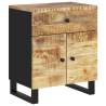 Stylish Bedside Cabinet - Solid Mango Wood & Metal Legs