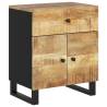 Stylish Bedside Cabinet - Solid Mango Wood & Metal Legs