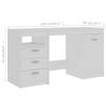 Modern White Desk 140x50 cm - Engineered Wood | HipoMarket