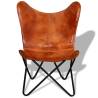 Vintage Brown Leather Butterfly Chair - Perfect for Relaxation