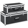 Storage Cases 2 pcs Black Aluminium - Durable & Stylish