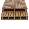 WPC Hollow Decking Boards - 36 m² Teak with Accessories