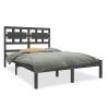 Grey Solid Wood Bed Frame 140x190 cm - Stylish & Sturdy Design