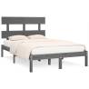 Grey Solid Wood Bed Frame 140x190 cm | Hipomarket UK