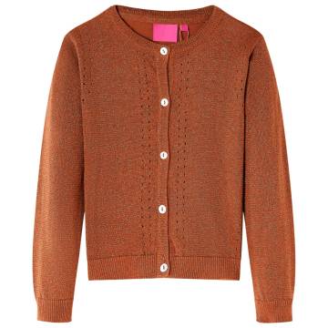 Kids' Cardigan Knitted Cognac Size 140 - Affordable & Stylish