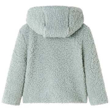 Kids' Hooded Jacket Teddy Faux Fur Mint Green - Age 9-10