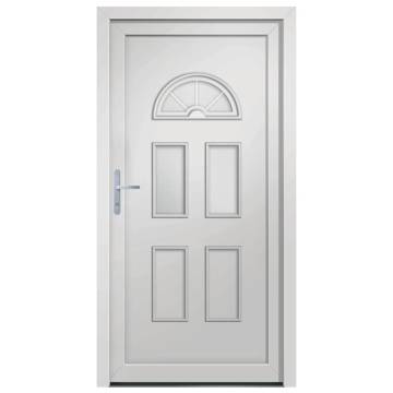 Front Door White 88x190 cm PVC - Secure & Elegant Design