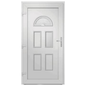 Front Door White 88x190 cm PVC - Secure & Elegant Design