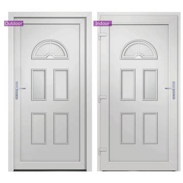 Front Door White 88x190 cm PVC - Secure & Elegant Design