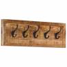 Wall-mounted Coat Rack with 5 Hooks | Solid Mango Wood
