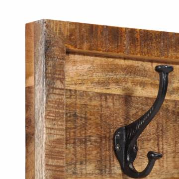 Wall-mounted Coat Rack with 5 Hooks | Solid Mango Wood