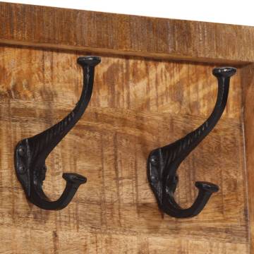 Wall-mounted Coat Rack with 5 Hooks | Solid Mango Wood