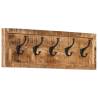 Wall-mounted Coat Rack with 5 Hooks | Solid Mango Wood