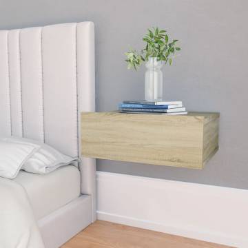 Floating Nightstand Sonoma Oak - Stylish & Space-Saving Design