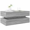 Modern Coffee Table with LED Lights - Grey Sonoma 90x50 cm