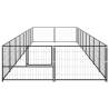 Durable 16 m² Black Steel Dog Kennel - Secure & Spacious