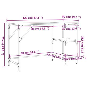 Desk Sonoma Oak 120x50x75 cm - Stylish & Durable Office Desk