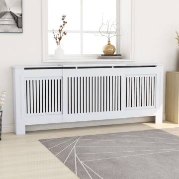 Stylish MDF Radiator Cover White 205 cm | HipoMarket