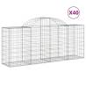 Arched Gabion Baskets - 40 pcs Galvanised Iron | Hipomarket