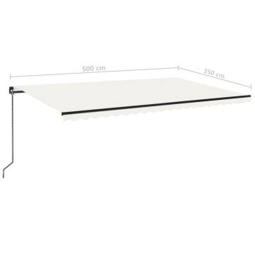 Manual Retractable Awning 500x350 cm - Cream | HipoMarket