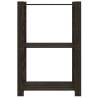 3-Tier Black Storage Rack - Solid Pine Wood 60x38x90 cm