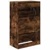 Shoe Cabinet Smoked Oak - 60x34x96.5 cm Engineered Wood