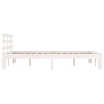 White Solid Wood Bed Frame 180x200 cm | Super King Size