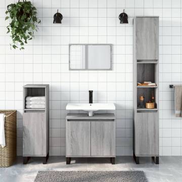 3 Piece Grey Sonoma Bathroom Furniture Set | Hipomarket