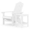 Garden Adirondack Chair with Table HDPE White - Hipomarket