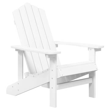 Garden Adirondack Chair with Table HDPE White - Hipomarket