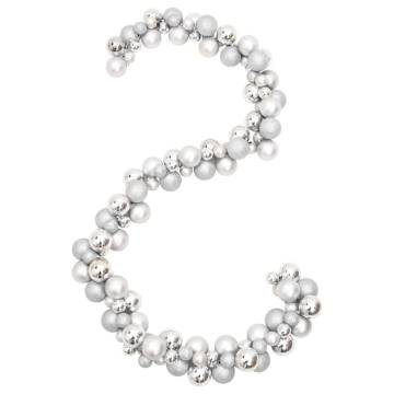 Silver Christmas Balls Garland - 175 cm Shatterproof Decoration