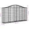 Arched Gabion Baskets 3 pcs - Galvanised Iron Garden Barriers